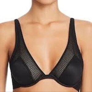 NWT Natori Tranquil Plunge Bra Underwire Black 32DD 32E Everyday